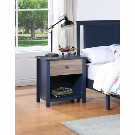 KD MUEBLES DE COMEDOR Connelly Nightstand, Midnight Blue & Vintage Walnut KD2991627